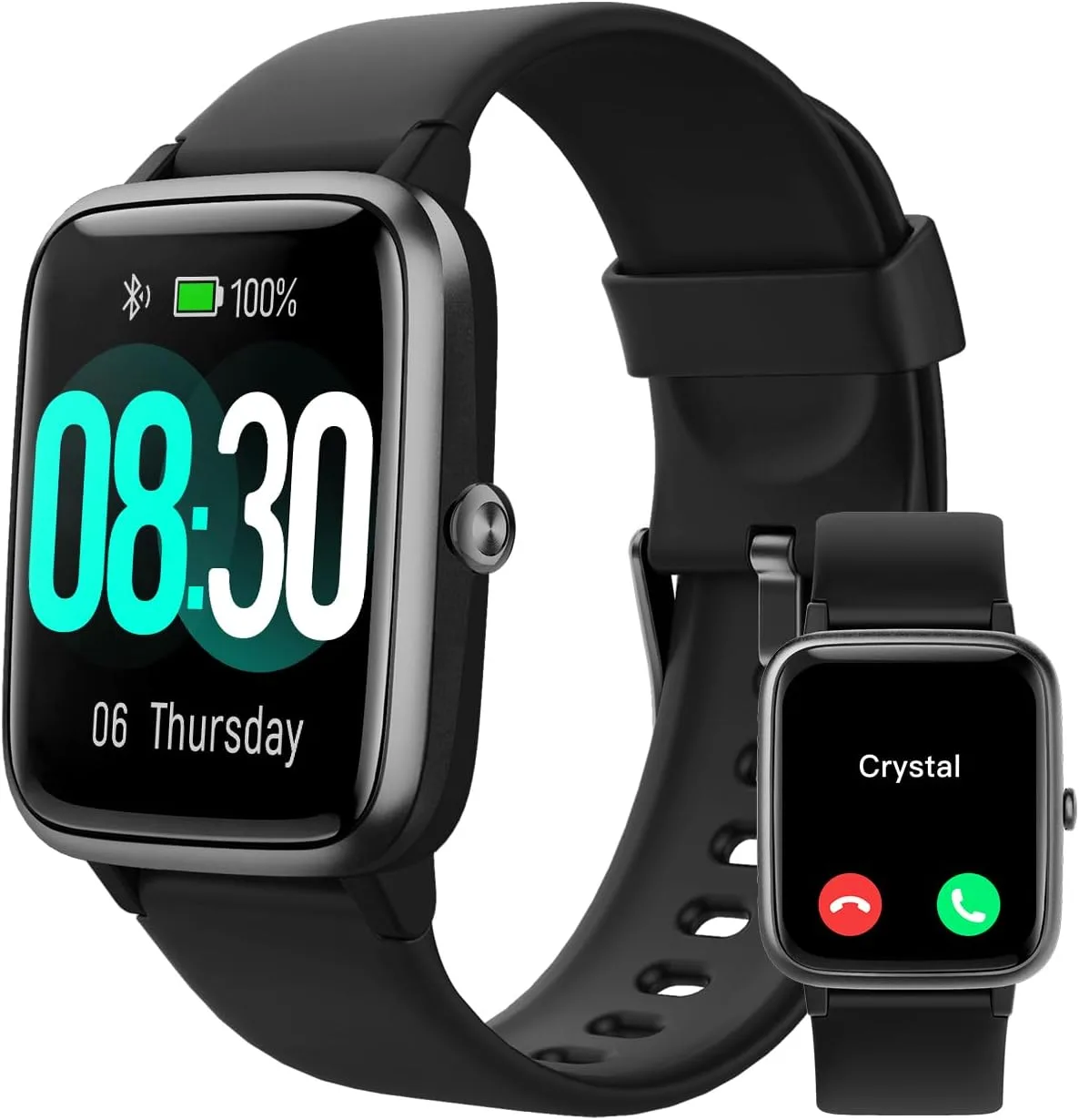 Smartwatch GRV Bluetooth para iPhone y Android Negro