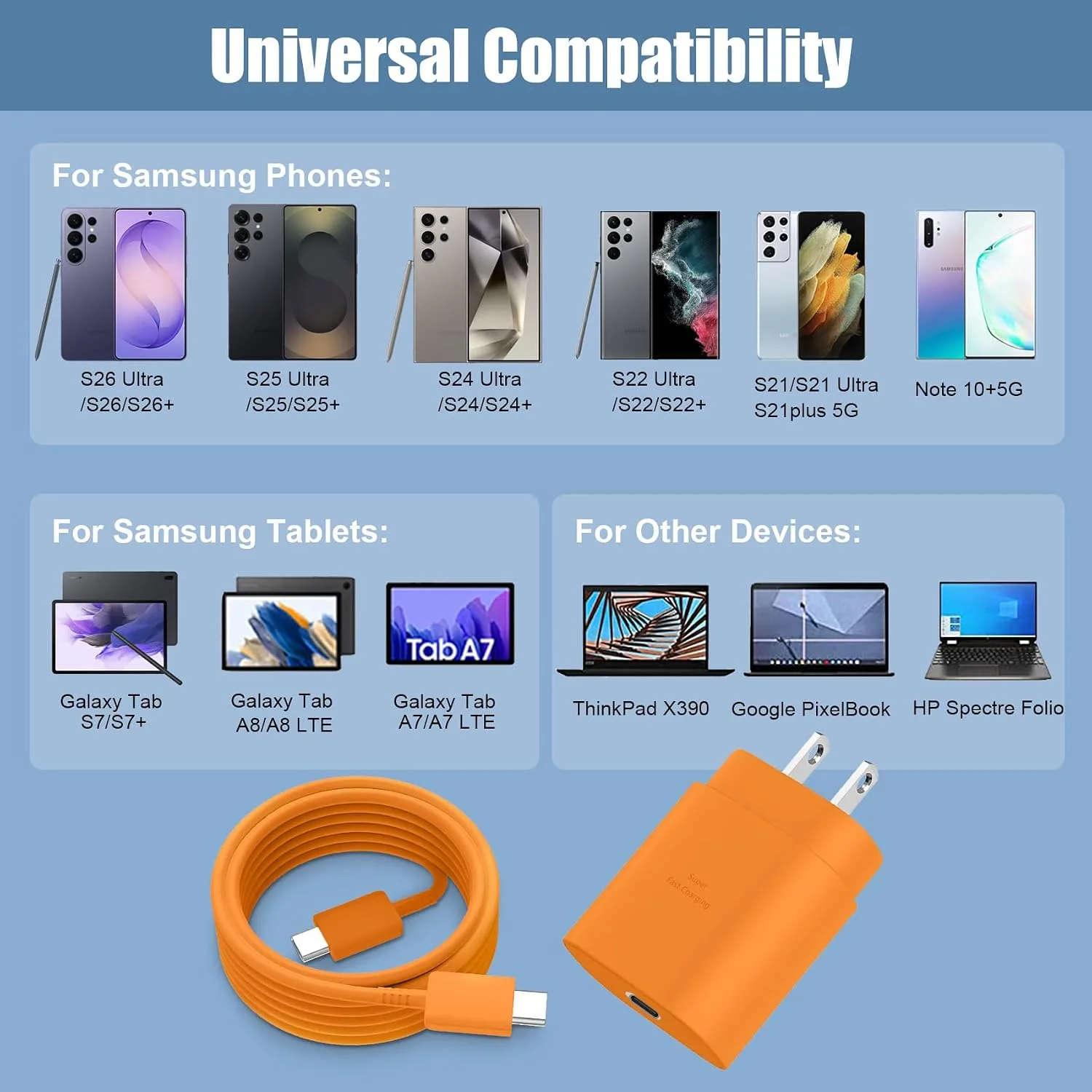 Super Fast Samsung Charger Type C 25W USB C Android Phone Charger Block