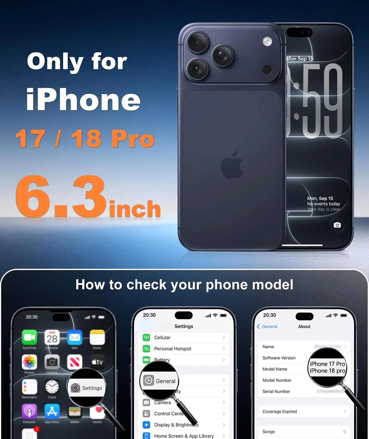 FNTCASE for iPhone 18 Pro Case / 17 Pro Case Fit for MagSafe Black