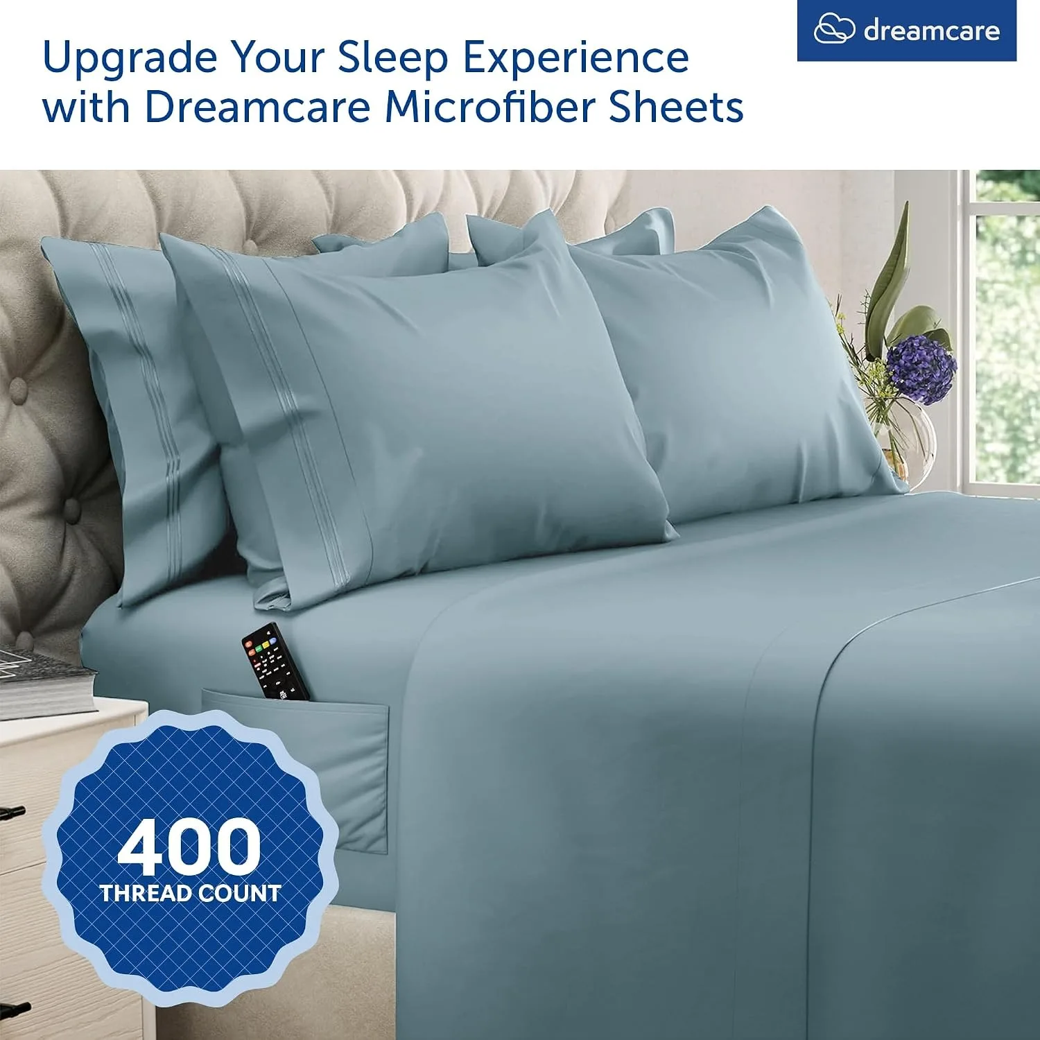 DREAMCARE King Size Sheets Set - 6 pcs Breathable Cooling Sheets King Size