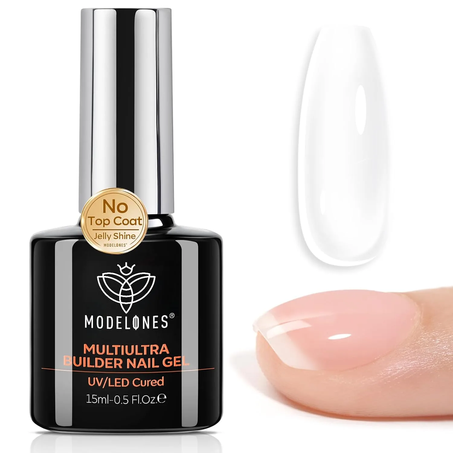 modelones Builder Nail Gel, Ultra Clear Builder No Top Coat Needed