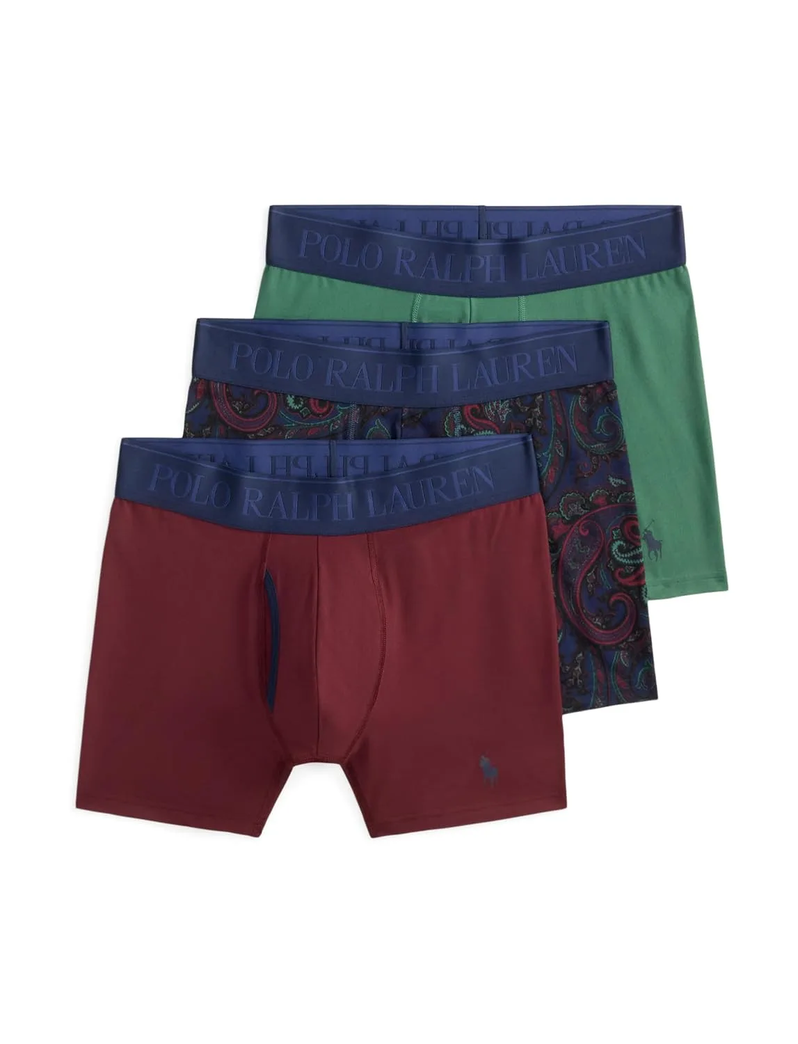 POLO RALPH LAUREN Men's Underwear Boxer Briefs Pack, 3-Pack, 4D Flex Cooling Microfiber Underwear, Wicking Boxer Briefs