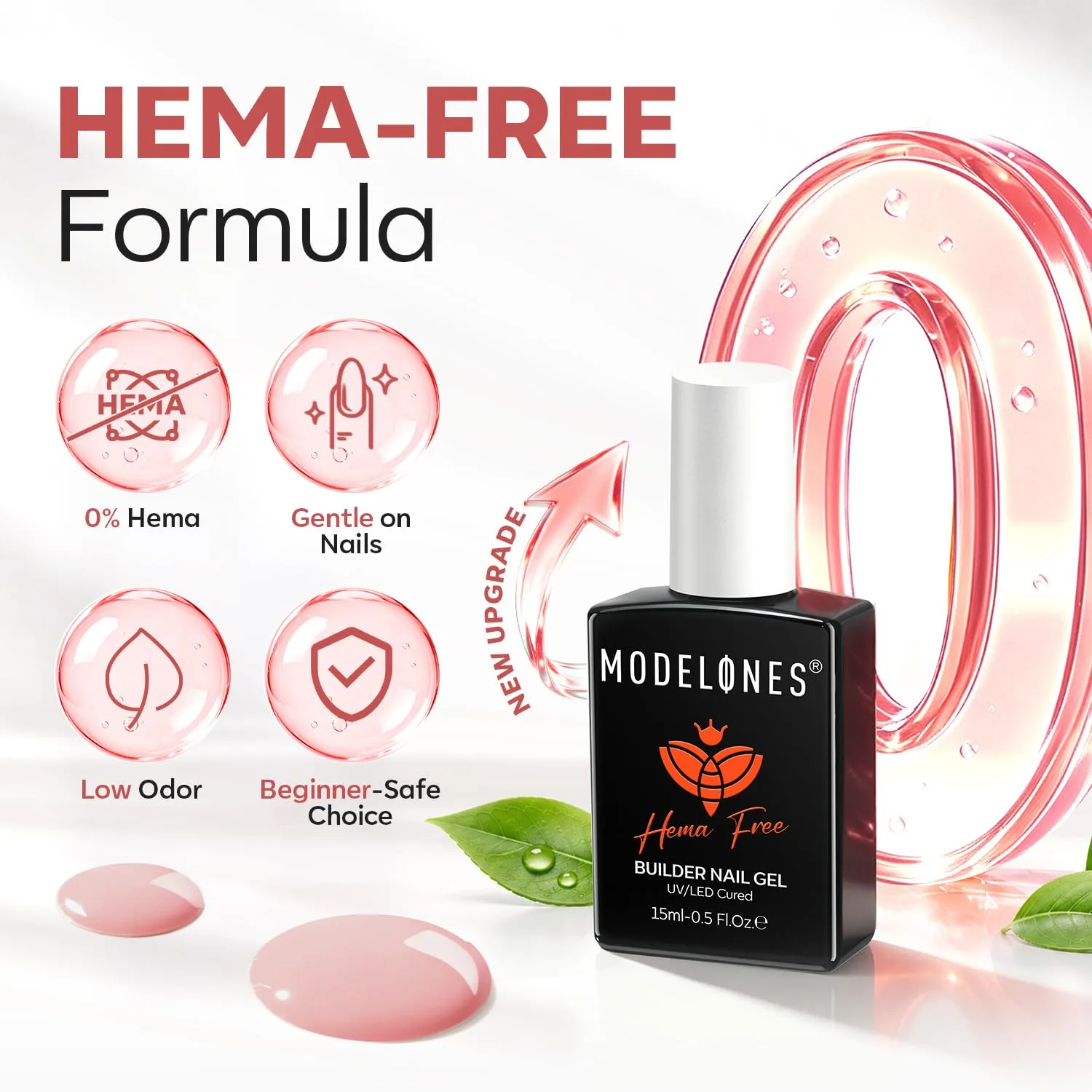 modelones Builder Nail Gel Neutral Nude HEMA-Free Builder Color Gel Polish