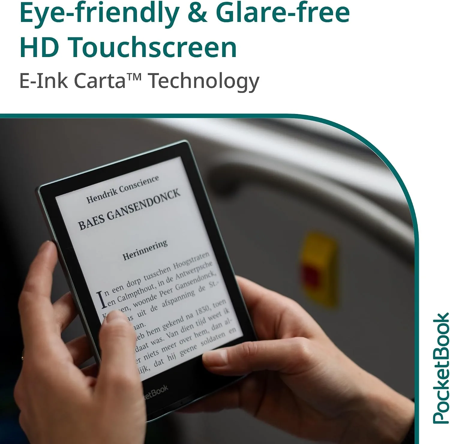 PocketBook Verse E-Reader | Eye-Friendly 6'' E-Ink Carta™ HD Touchscreen | Adjustable SMARTlight | Up to 1 Month of Battery Life | WiFi & Memory Card Slot | E-Book Reader in Bright Blue