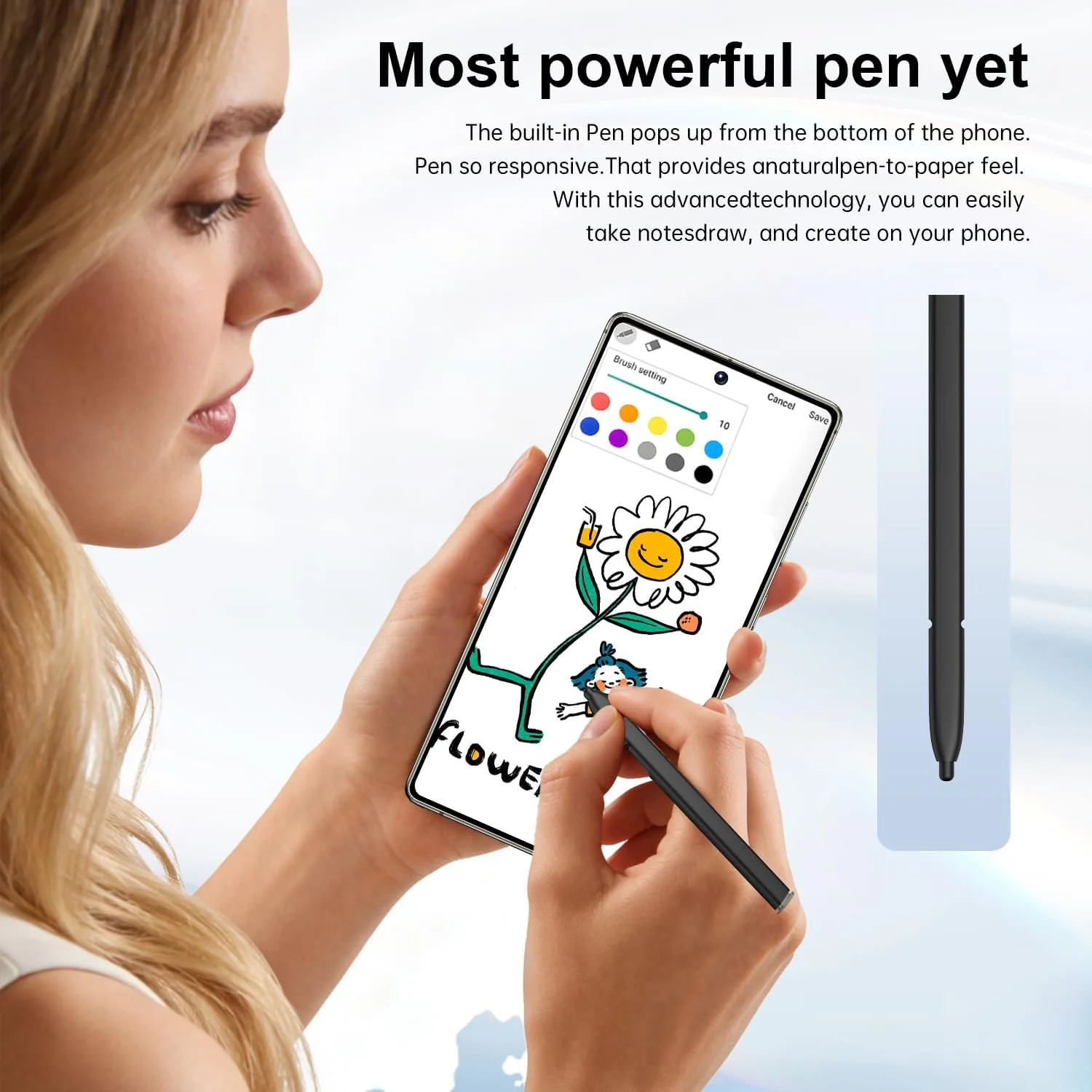Huness S26 Ultra Unlocked Phone,Built in Pen The Phone,Cell Phone Battery 7000mAh 6.99" HD Screen,Android 15 16+512GB Smartphone,Dual SIM/5G/Face ID/Fingerprint Lock/GPS (Rose Gold)