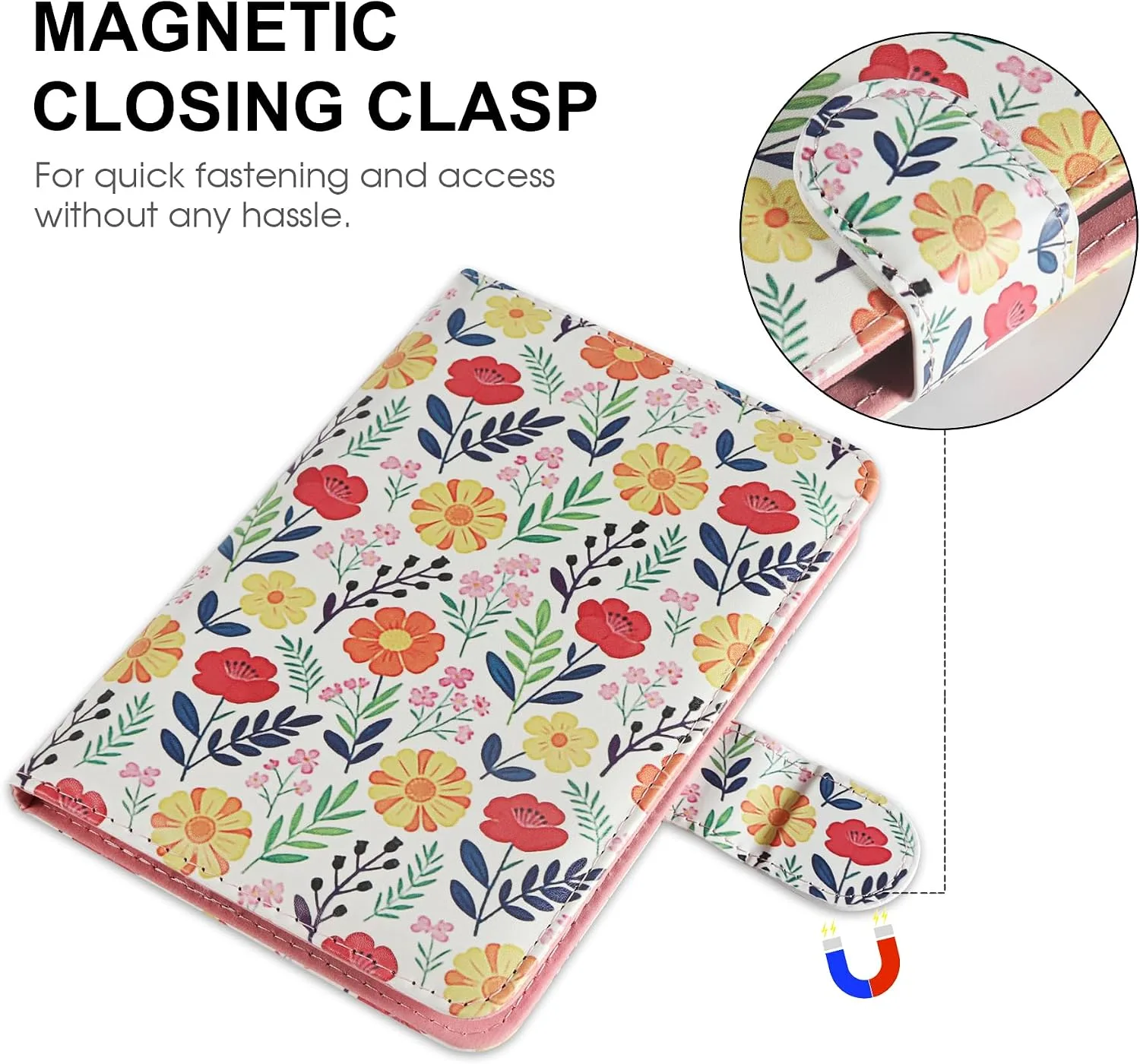HoYiXi Universal Case for 6 inch eReader,Compatible with Kindle/Kobo Clara HD/Kobo Clara 2E/Paperwhite/Pocketbook/Tolino eReader,with HandStrap/Kickstand, Cover Case for 6'' eReaders,Floral