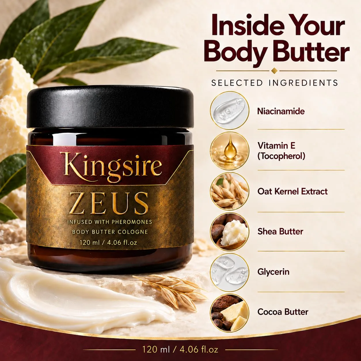 Kingsire Body Butter Cologne for Men, 120ml (2)