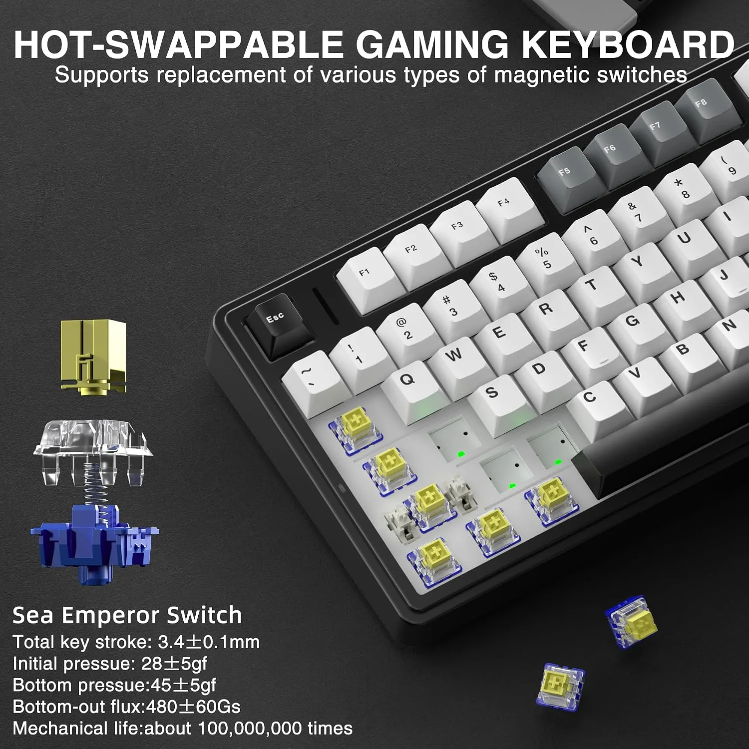 Aula F75 HE Wireless Gaming Keyboard Hall Effect Magnetic Switch Keyboard