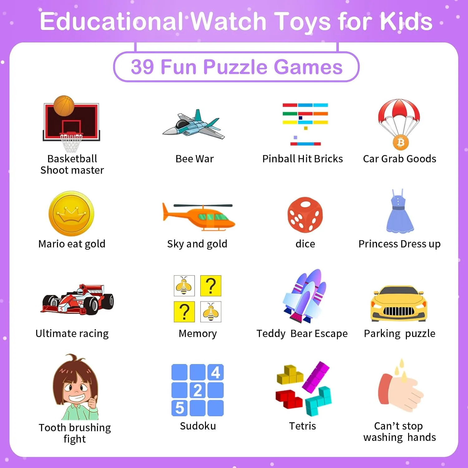 Kids Smart Watches Girls Ages 4-12, Smart Watch for Kids with 39 Games