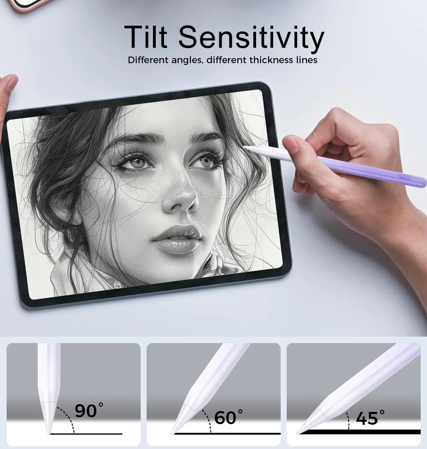 Stylus Pen for iPad 11th/10th/9th Generation,Fast Charge Apple Pencil Alternative,Palm Rejection,Tilt Sensitivity,Compatible with iPad 11/10/9/8/7/6th,Pro M4/13''/12.9"/11", Air M3/M2/5/4/3, Mini 6/5