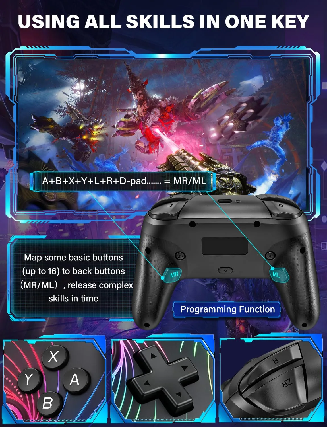 ZRZLMVP Switch Controllers Wireless for Nintendo Switch/OLED/Lite/Switch 2
