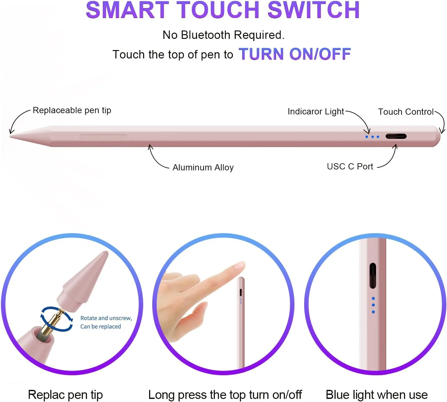 Stylus Pen for iPad 6th-11th Generation,Fast Charge Apple iPad Stylus Pencil with Palm Rejection,Compatible with 2018-2026 i Pad 6/7/8/9/10/11 Gen, Pro 13"/12.9"/11"/M4, Air 3/4/5/M2, Mini 5/6