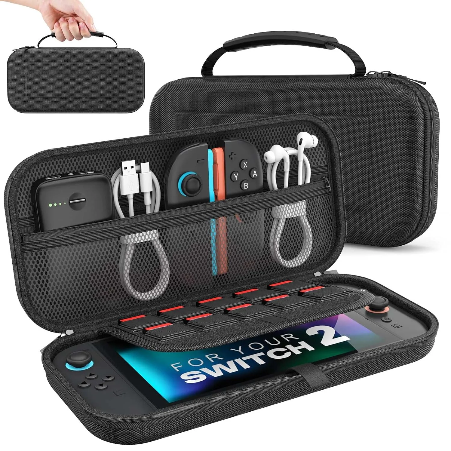 MoKo Carrying Case for Nintendo Switch 2 2025 Holds 10 Cartridges w/Pockets