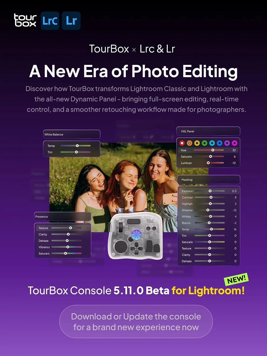 TourBox Elite Plus Editing Controller Kit, Complete Control, IceTranslucent