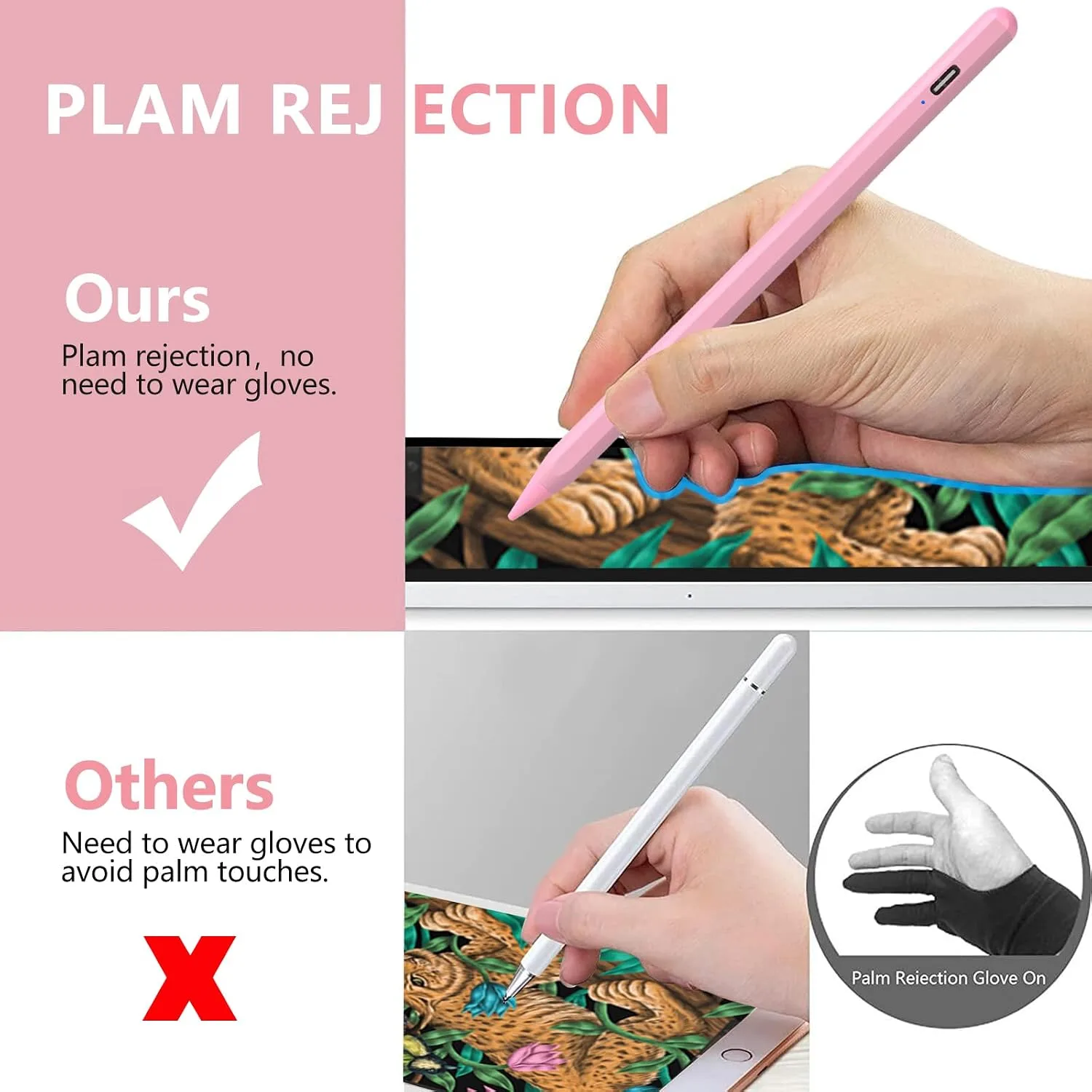 COO Stylus Pen for iPad Pro Air Mini 2018-2024, Palm Rejection Fast Charge