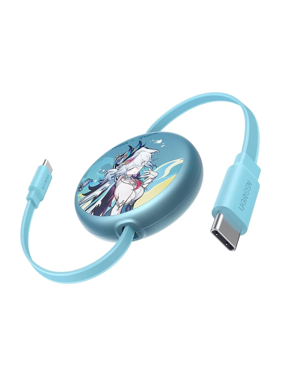 UGREEN Nexode 100W Retractable Cable Honkai: Star Rail, Glacier Blue, 3.3ft
