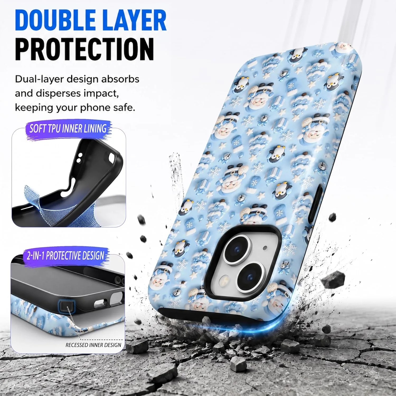 Magnetic for iPhone 15 Baby Blue Phone Case, Cute