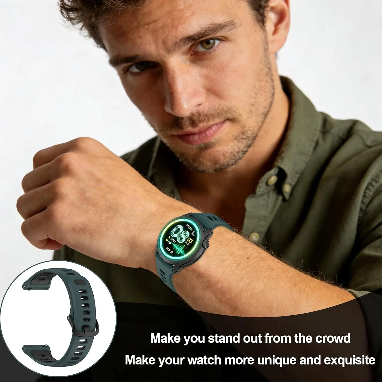 Silicone Bands Compatible with COROS PACE 3/4/Pro, COROS APEX PRO/2 Pro/APEX 46 MM/APEX 4 42 MM, Replacement Breathable Smartwatch Straps for Women and Men