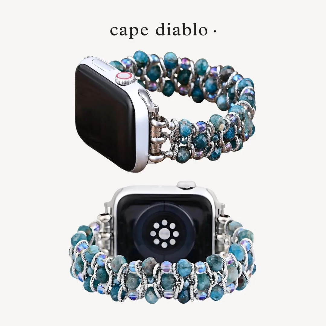 Cape Diablo Smart Watch Band for Women - Handmade Gemstone Strap - Compatible with 38mm-45mm Apple Faces
