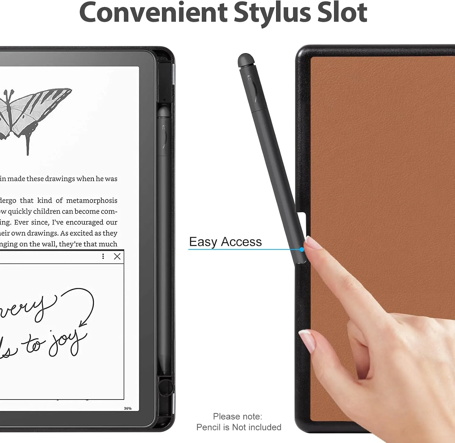 CoBak Case for Kindle Scribe - All New PU Leather Cover with Auto Sleep Wake Feature for Kindle Scribe 10.2" 2022 & 2024 Released with Pen Holder