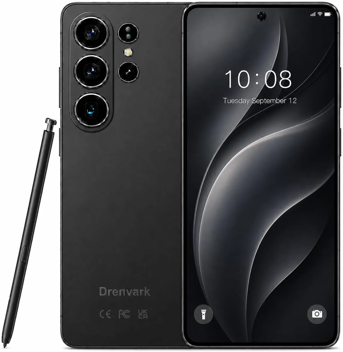 26 Ultra Android Phone,16GB+512GB Unlocked Phone, Android 16 Smartphone with Stylus, 7000mAh Titanium Battery, 50MP Camera, Dual SIM Dual Standby, Face Locked-Black