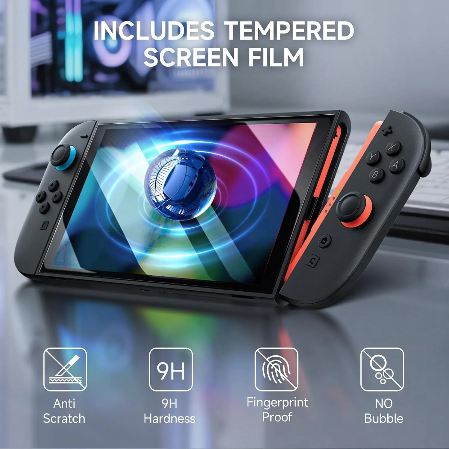 AceGamer Large Capacity Carrying Case for Nintendo Switch 2 (2025) - 3 in 1 Accessories Bundle with Screen Protectors, Game Card Holder, 12 Game Cartridges, Hard Shell Portable Travel Pouch, Grey