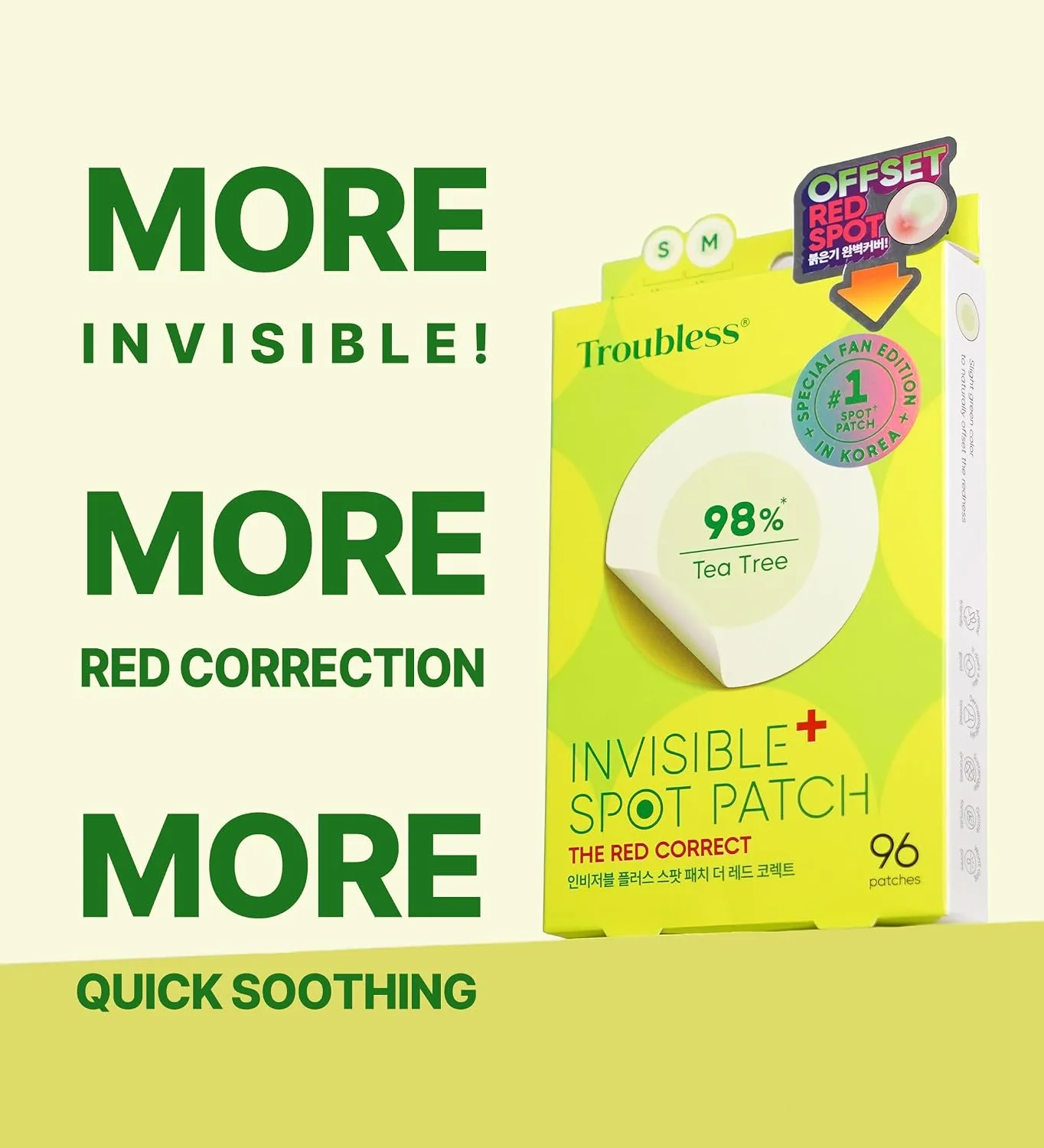 Troubless Invisible Plus Spot Patch with Thin Hydrocolloid Patches 96EA