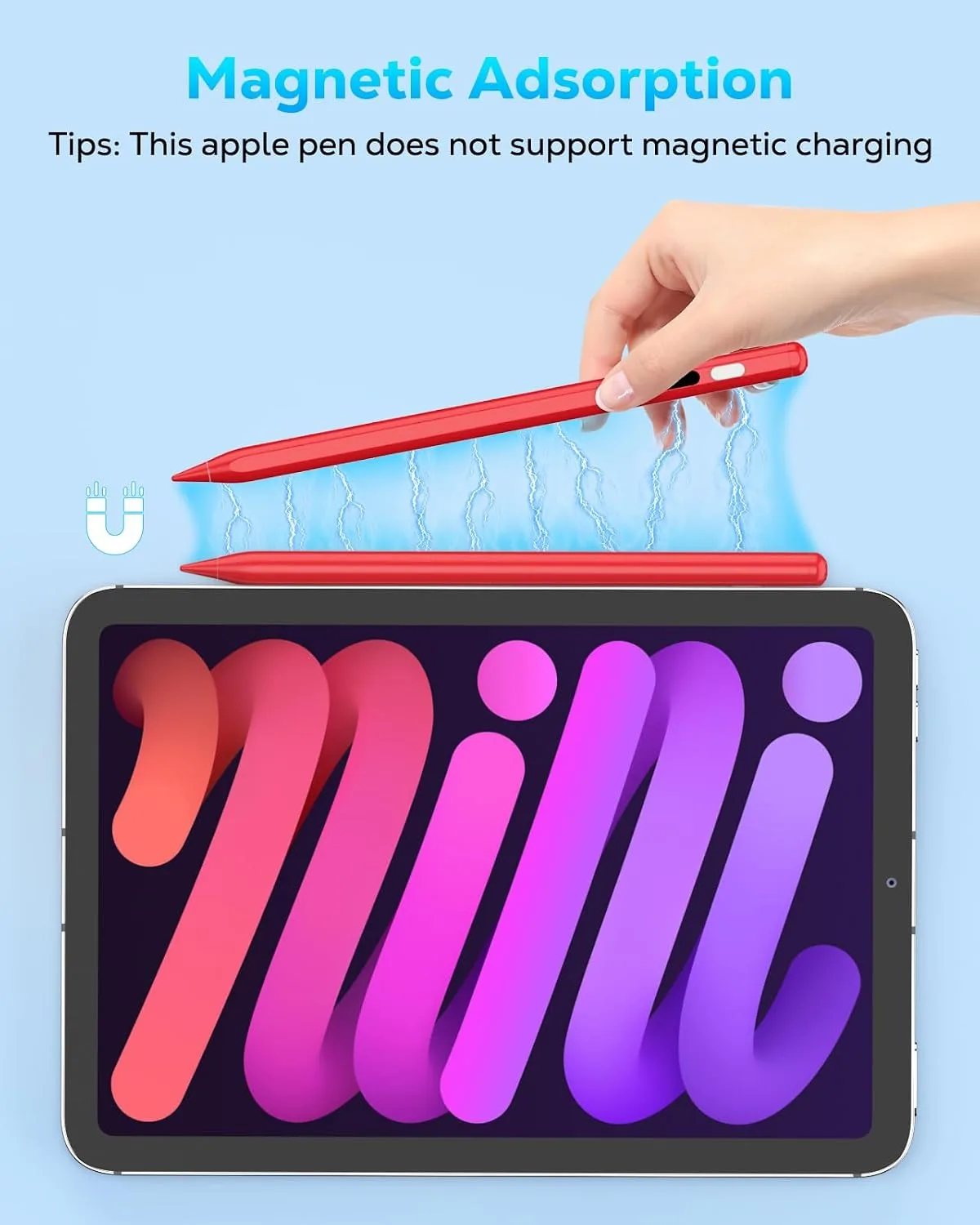 MoKo Stylus Pen for iPad 2018-2026, USB-C Charge Pencil with LED Display