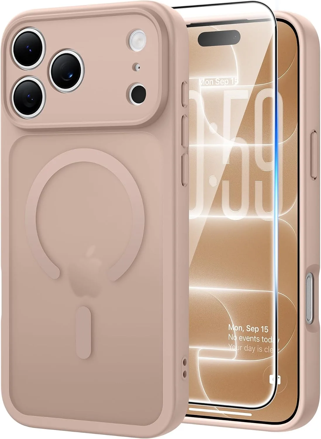 FNTCASE for iPhone 18 Pro Max / 17 Pro Max Case Fit for MagSafe Desert Gold