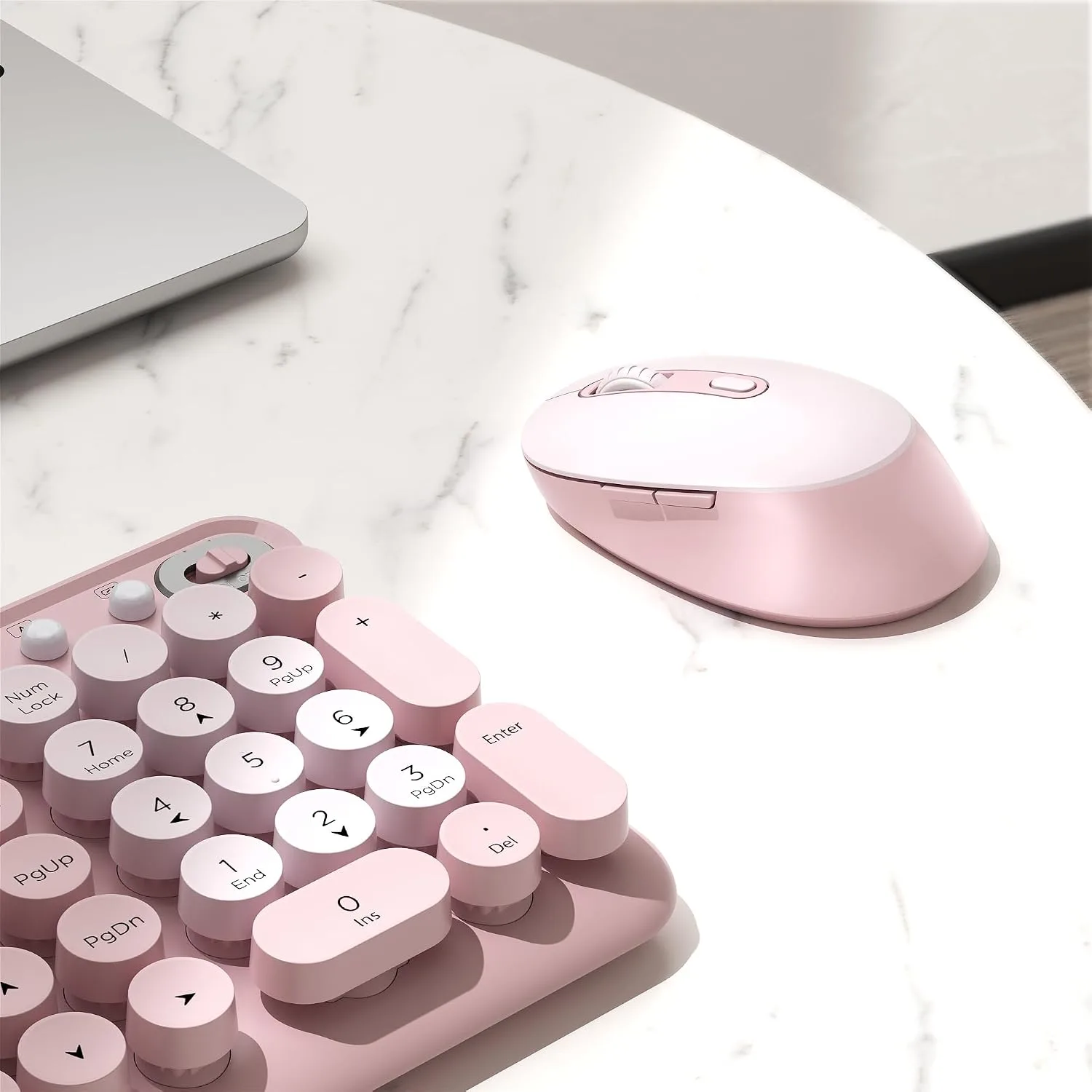 Colorful Wireless Keyboard and Mouse Combo (Pink)