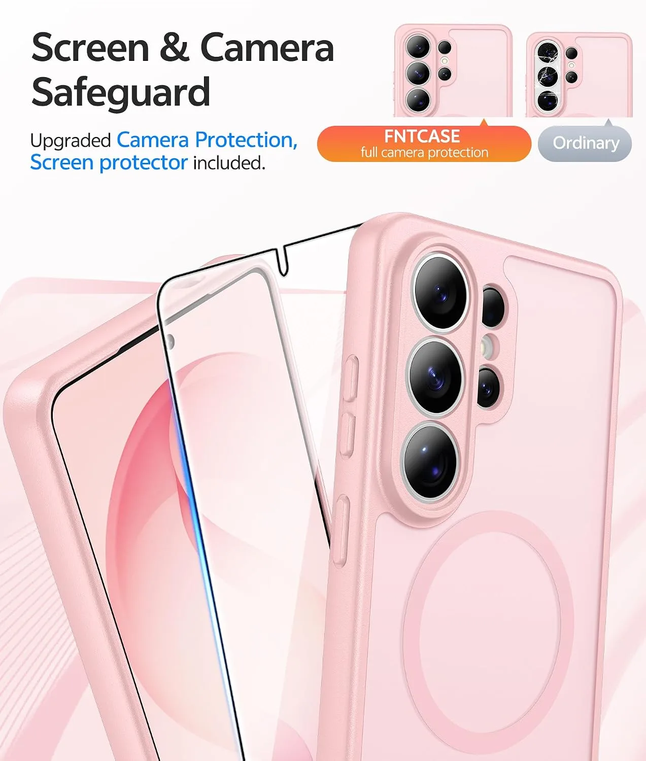 FNTCASE for Samsung Galaxy S26 Ultra Case, Fit for Magsafe, Pink