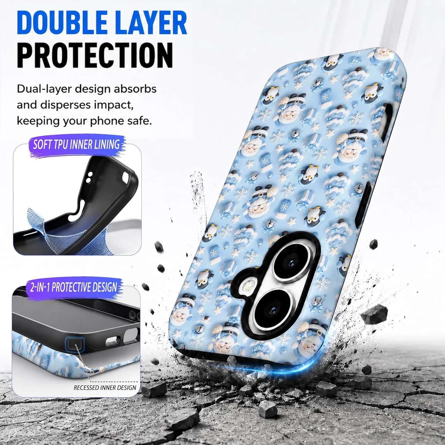 Magnetic for iPhone 16 Baby Blue Phone Case, Cute