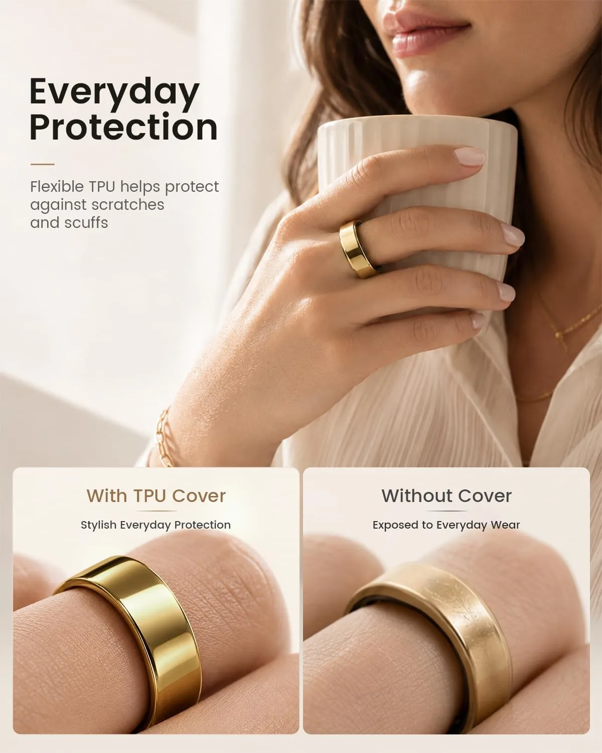 4 Pack Ring TPU Cover Compatible with RingConn Gen 3/Gen 2/Gen 2 Air