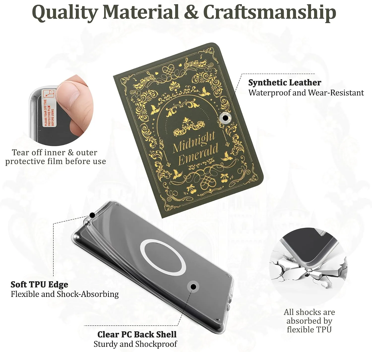 Magnetic Book Cover Case for 7'' Kindle Paperwhite & Colorsoft