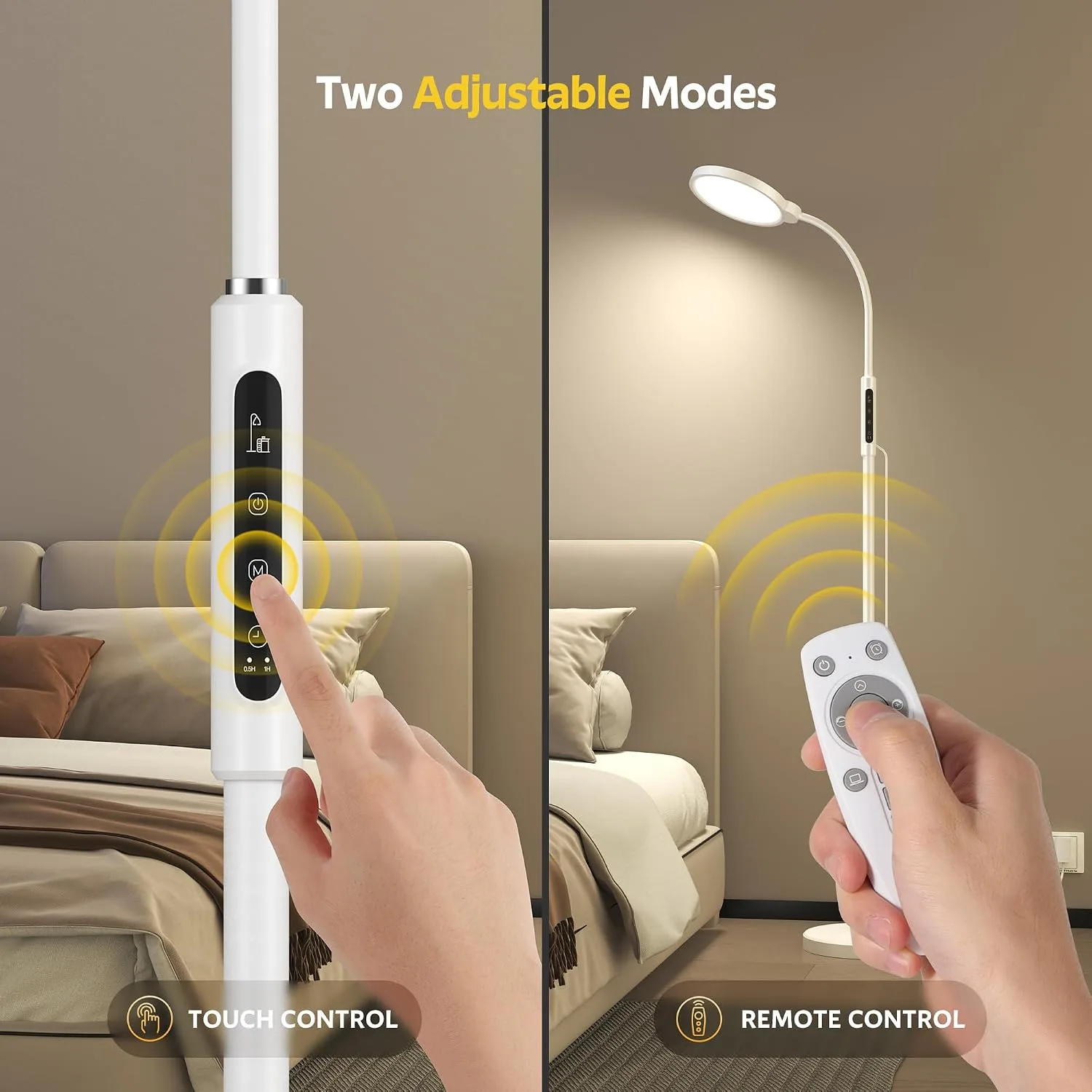 Happy Light Therapy Lamp,11000 Lux Sun Light Lamp with Touch Remote Control