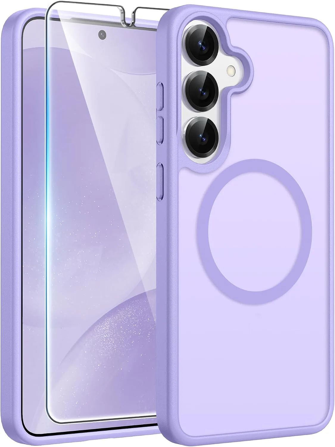 FNTCASE for Samsung Galaxy S25/S24 Case, Fit for Magsafe,Light Purple