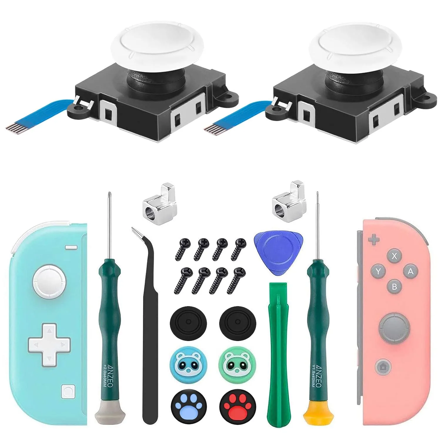 2 Pack Switch Joysticks, Joycon Joystick Replacement for Nintendo Switch
