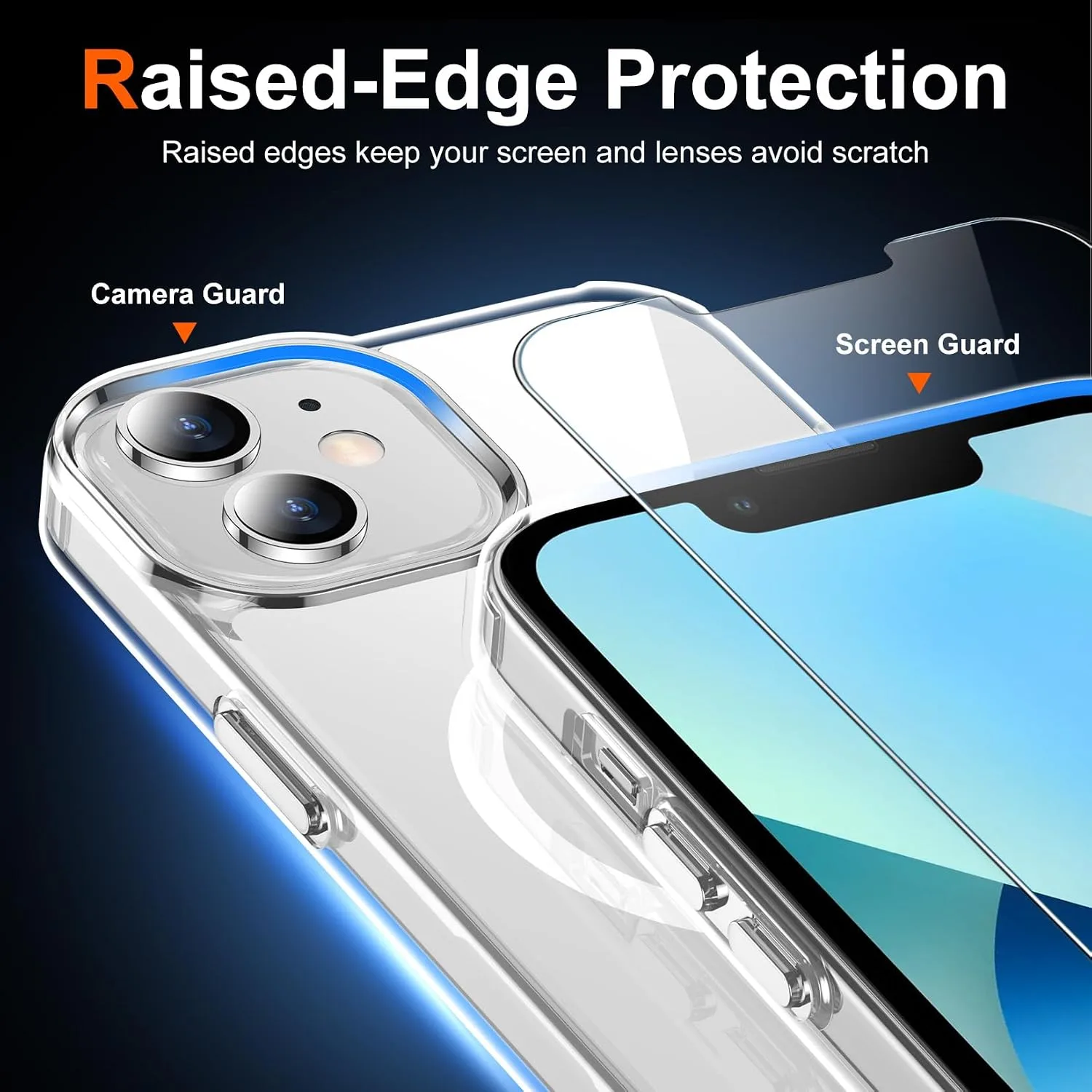 Temdan for iPhone 13/12 MINI Case with Screen Protector Clear