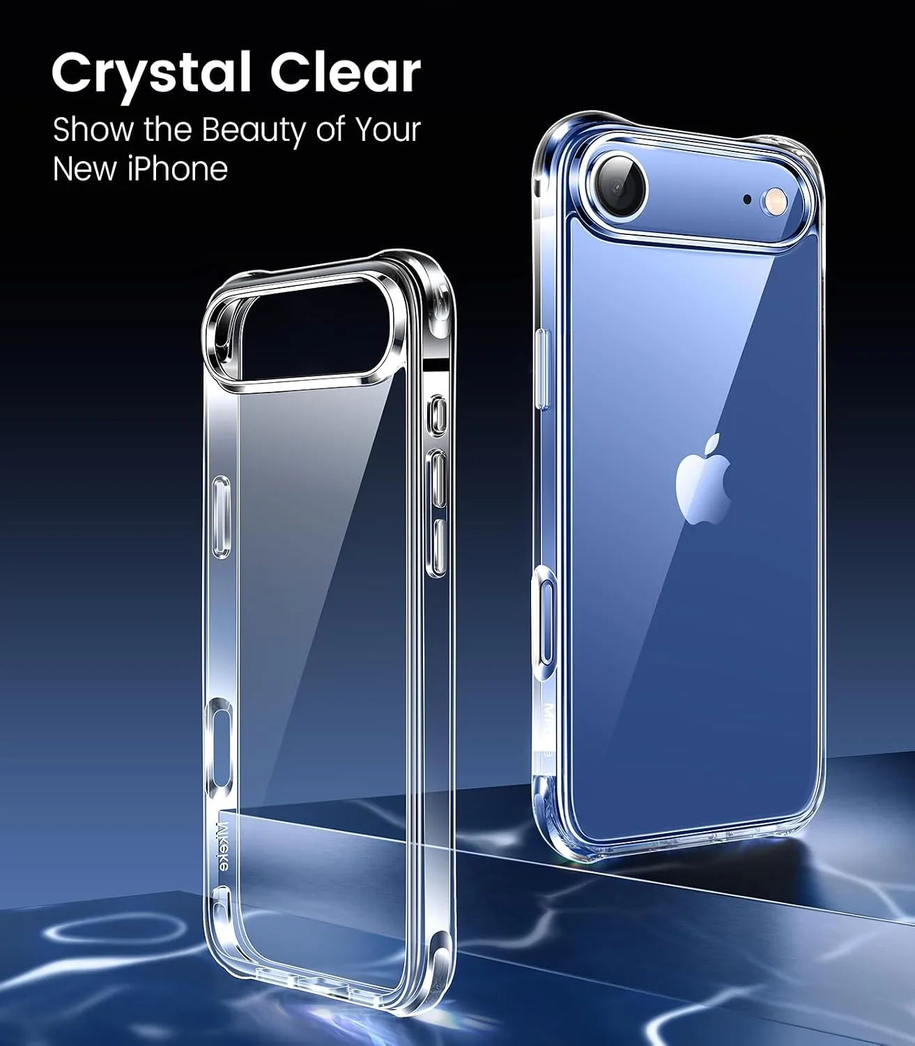Mkeke for iPhone Air Case Clear, [Not Yellowing] [Military-Grade Drop Protection] Protective Clear for Apple iPhone 17 Air Case with Shockproof Bumper 2025