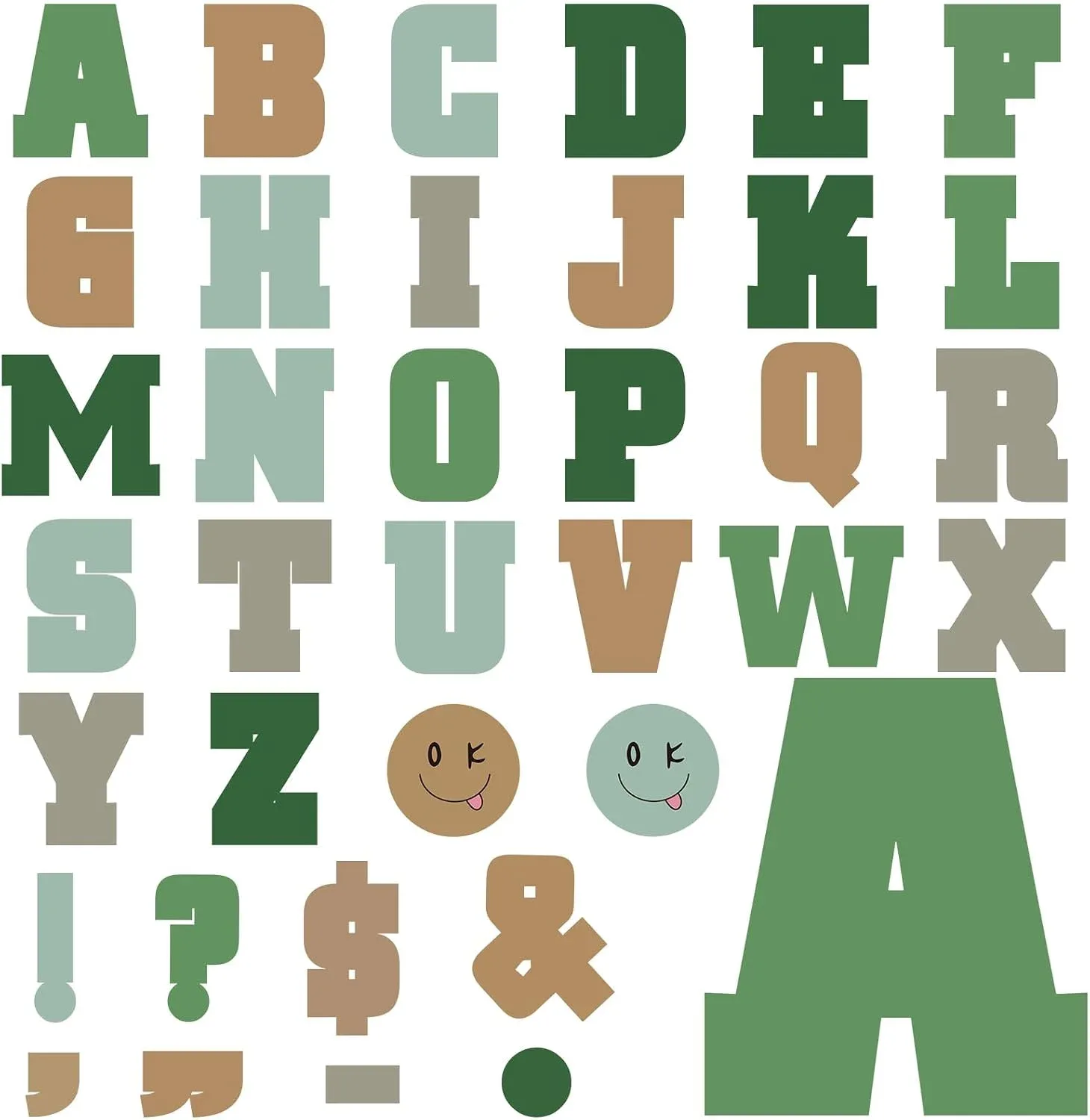 136 Pcs 12 In Extra Large Bulletin Board Letter Green Classroom Wall Decor