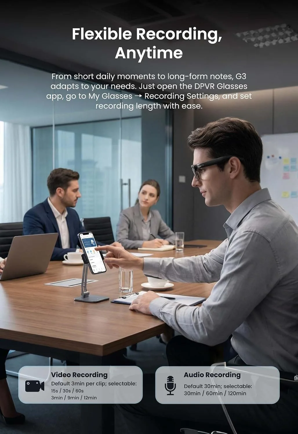 G3 AI Smart Glasses with Camera and Bluetooth, 8MP Video Recording Glasses