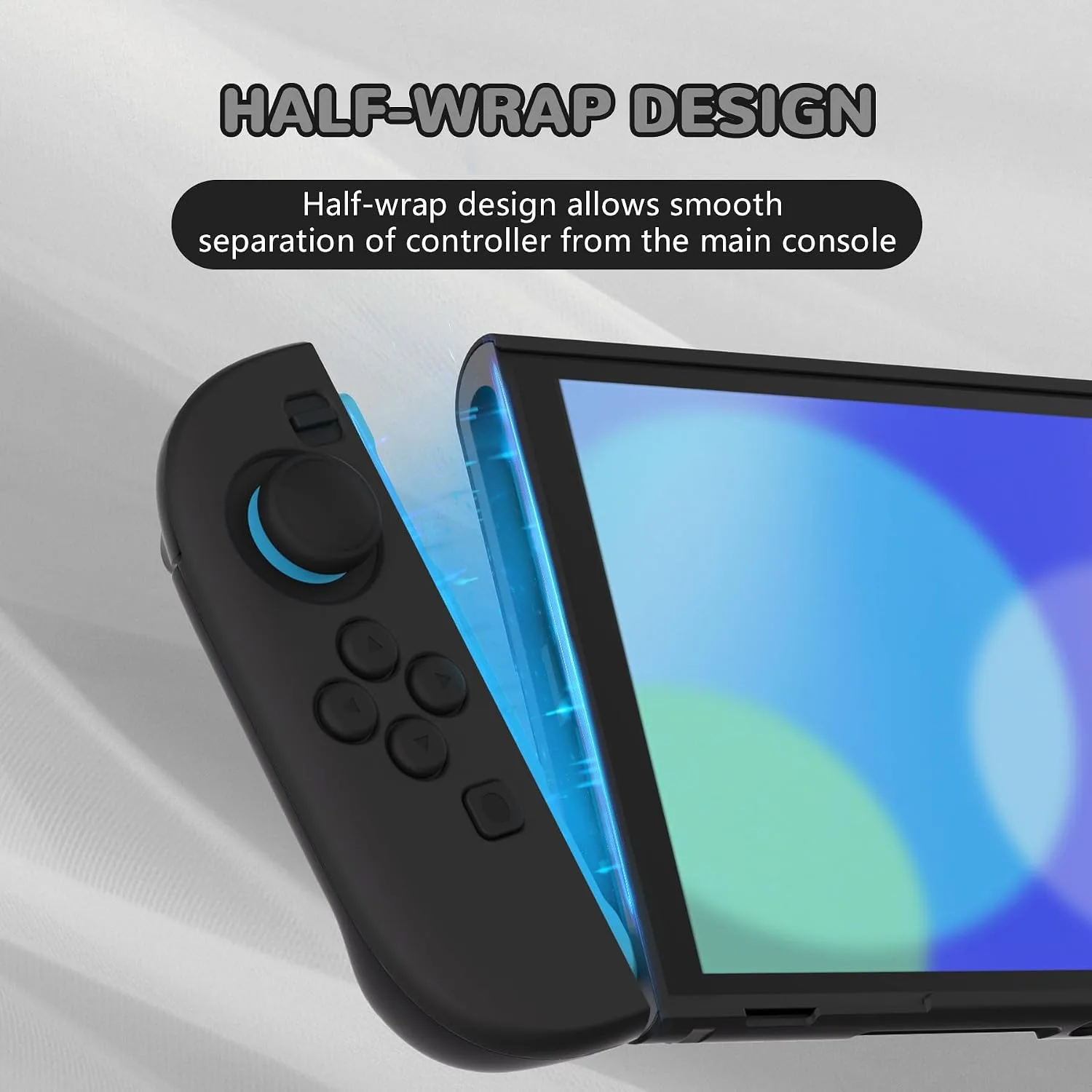 PlayVital Protective Case for Nintendo Switch 2 with Extra Stand & Thumb Grip Caps | Split Design, Dockable Hard Shell Cover for Nintendo Switch 2 | Solid Color Series, Black