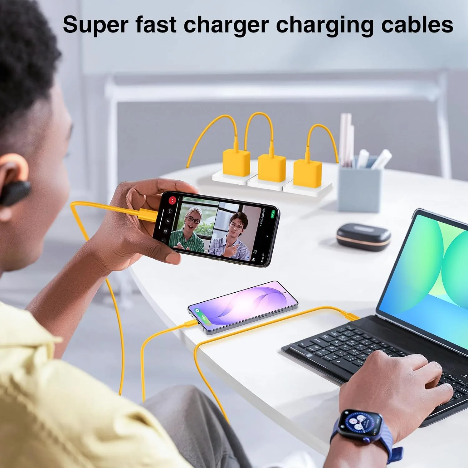 60W USB C Quick Wall Charger Block for Galaxy S26 Android Phones, 3Pack Super Fast Charger Adapter with Bulk 3/6/10FT Long USB C Charging Cable Cords for Samsung Galaxy S26+/S25/S24/S23 Ultra