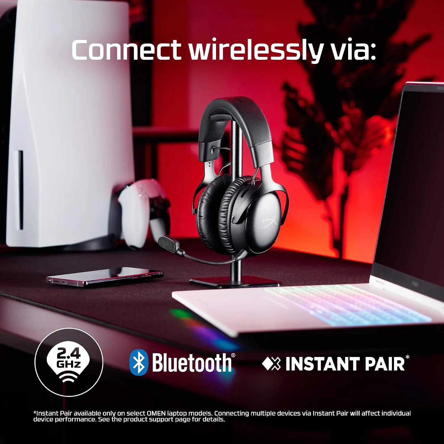 HyperX Cloud III S – Wireless Gaming Headset for PS5, PS4, Switch, PC, Mac, and Mobile, Up to 120-Hour (2.4GHz) / 200-Hour (Bluetooth) Battery, 53mm Angled Drivers, Detachable Mic – Black