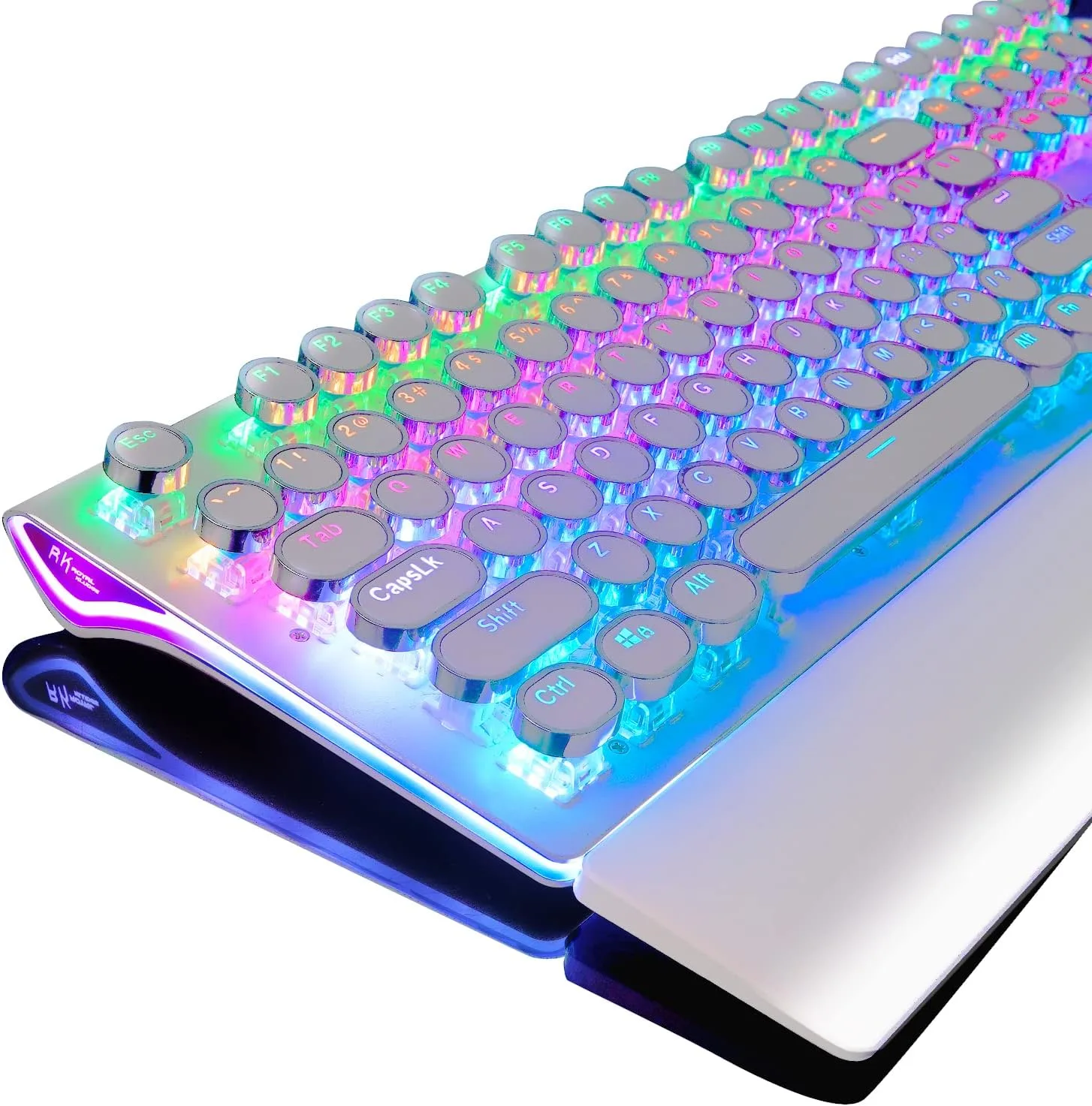 Teclado Gamer Mecánico RK Royal Kludge S108 Brown Switch Blanco