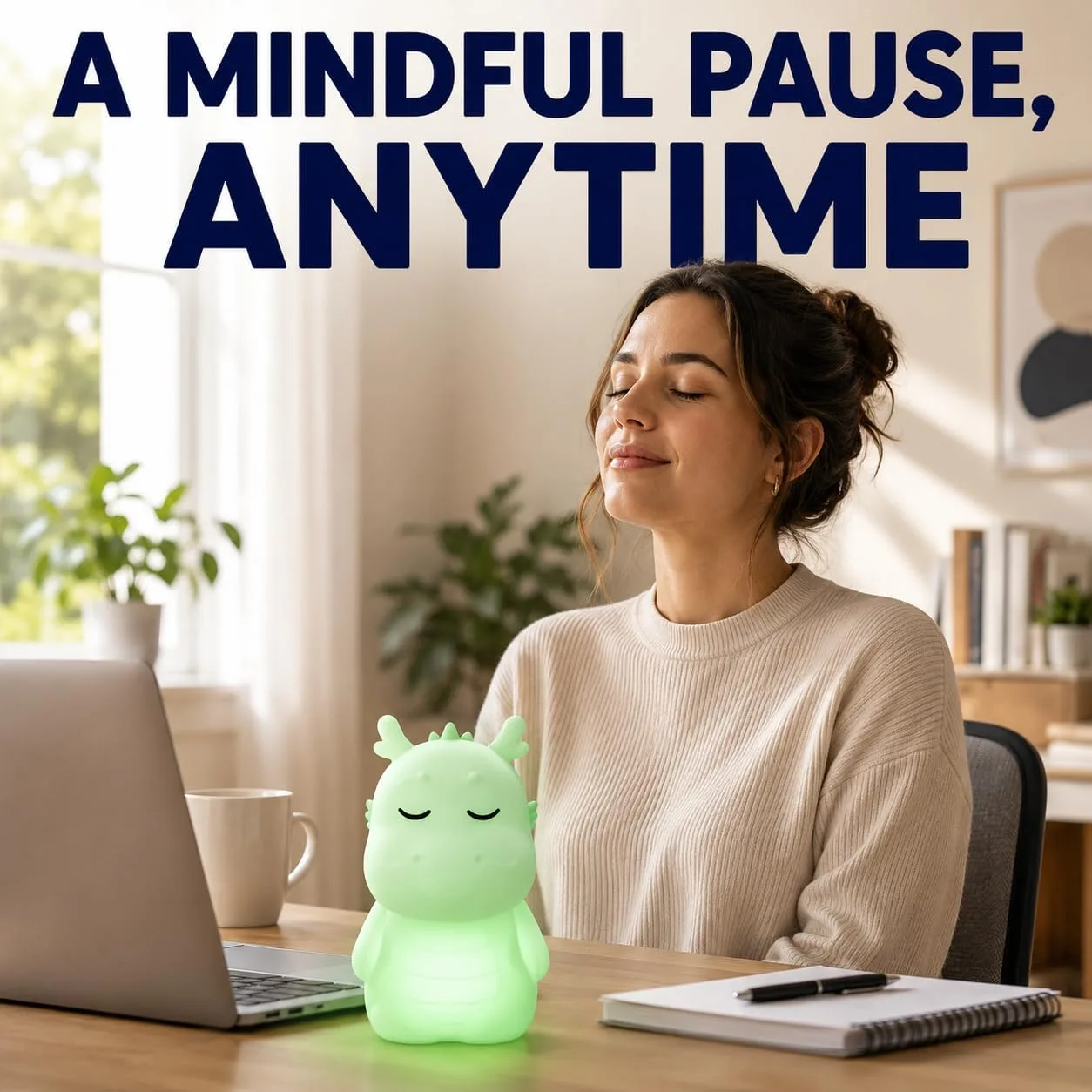 Breathing Loong Guided Visual Breathing Light for Mindfulness Relief | Relaxation Tool | Focus Meditation Device & Calming Night Light | Ideal for All Ages, Home & School Use (newLoong)