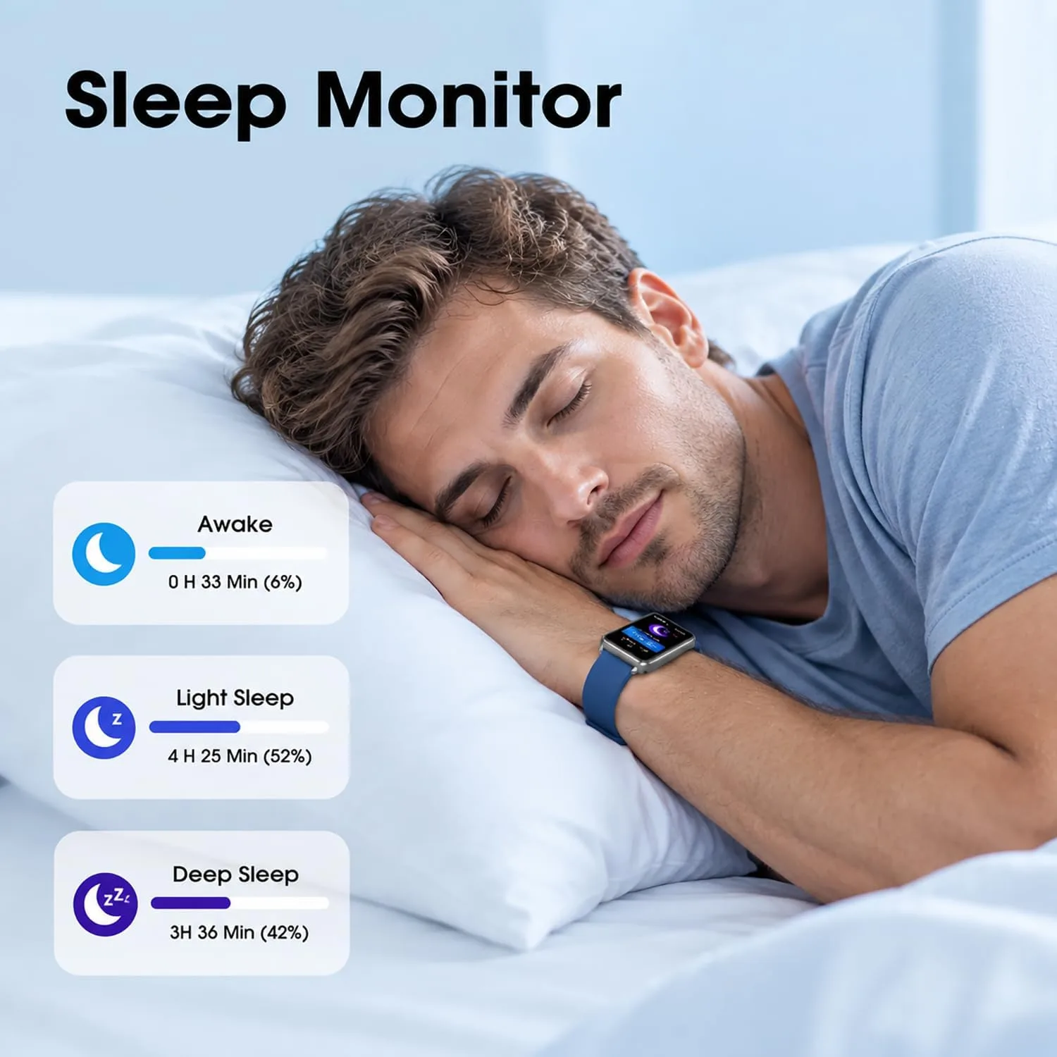 Smart Watch Fitness Tracker No APP No Phone Needed, Step Counter Watch