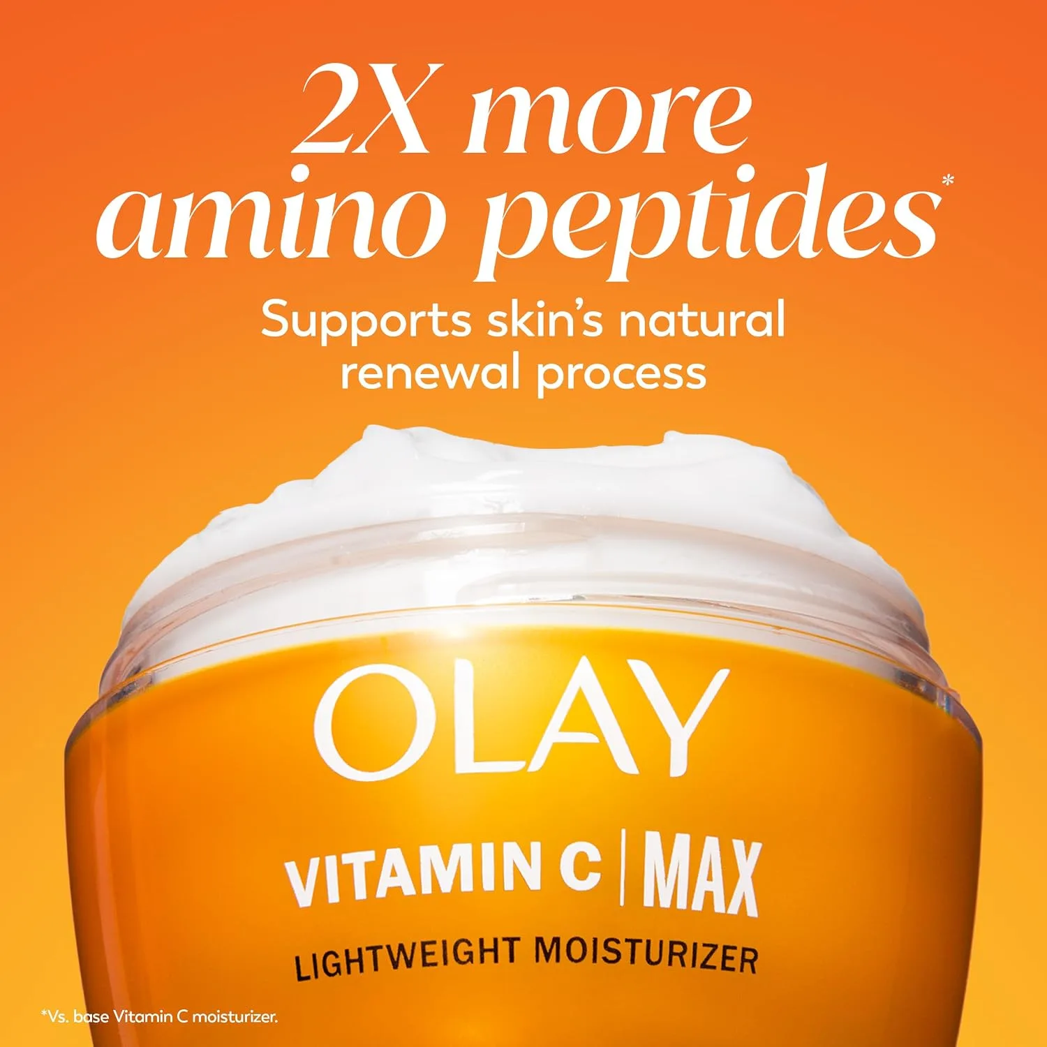 Olay, Vitamin C MAX Face Moisturizer, Brightening Cream for Women, Hydrating, Evens Tone, Dark Spot and Hyperpigmentation Reduction, Glowing Skin Care - Niaciniamide, Peptides, 1.7 Ounce