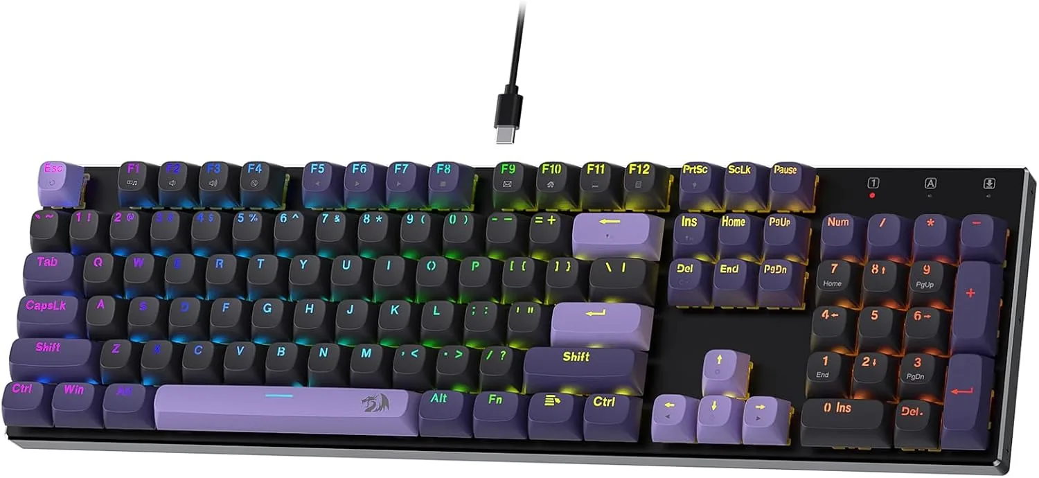 Teclado Gamer Redragon K556 RGB con 104 teclas y efecto Hall