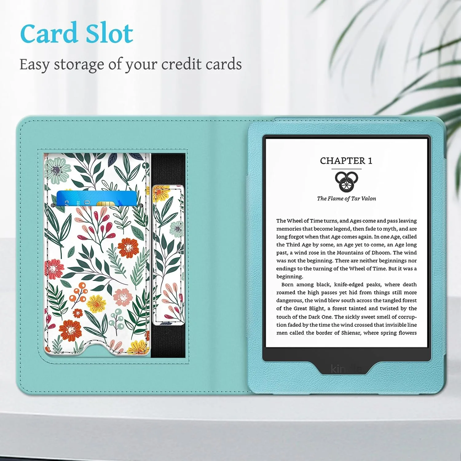 Fintie Stand Case for 6" Kindle 11th Generation 2024/2022, Spring Bloom
